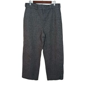 Vintage Woolrich Straight Leg Pants Men 36x27 Gray High Rise Wool Nylon